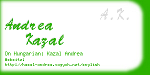 andrea kazal business card